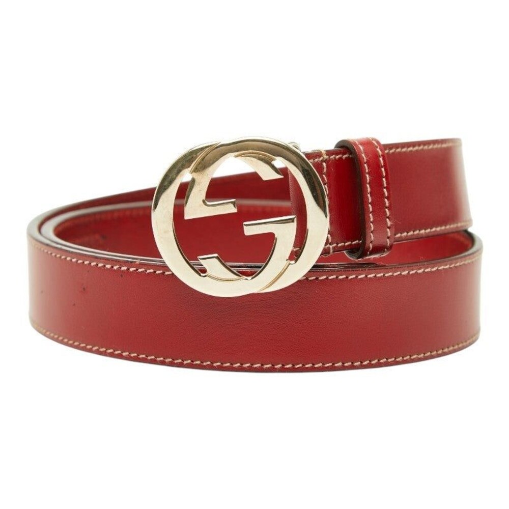 Gucci Interlocking G Logo Buckle Belt Red